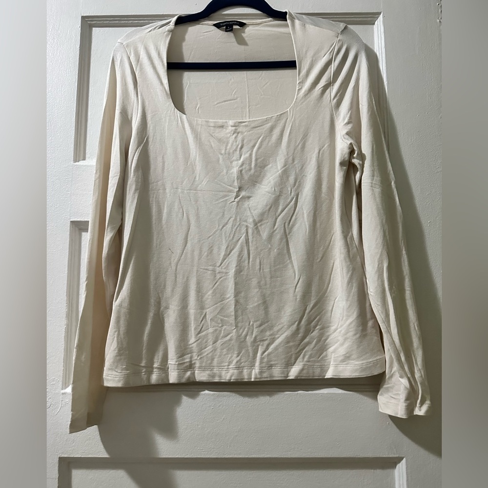 Banana Republic White/Cream Long Sleeve Shirt